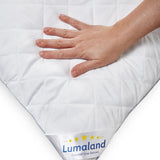 LUMALAND Kopfkissen - 40 x 80 cm - weiches, weißes Kopfkissen mit atmungsaktiver, abgestepptem Bezug und Reißverschluss zur Regulierung der Füllung.