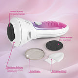 VITALmaxx Hornhautentferner mit Saugfunktion - kabellos, hygienisch - 2 Aufsätze mit Reinigungsbürste und Schutzkappe für glatte Füße