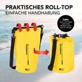 Where Tomorrow Dry Bag 5L - Style 02 - Gelb wasserdichter, robuster Rolltop Rucksack mit verstellbarem Schultergurt für Outdoor-Abenteuer.