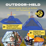 Where Tomorrow Pop up Familienzelt für 3 Personen mit 10 Sek. Quick-up-Aufbau, leicht, wetterfest und einfach faltbar in Grau.
