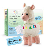 cuci cuci Näh-Baukastenset Alpaka Anton für Kinder ab 5 Jahren, Komplettset mit Anleitung für erste Näherfolge garantiert.