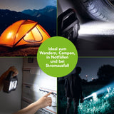 EASYmaxx Solar-Arbeitsleuchte mobil - Schwarz mit Akku, Solarpanel, 6 Leuchtmodi für Camping, Notfälle und Stromausfall.