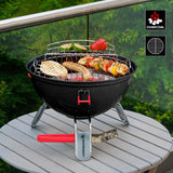 LANDMANN Piccolino King Kugelgrill mit pulverbeschichtetem Deckel und Feuerschale, Grillzange und gummierten Deckelklammern für sicheren Transport.