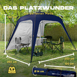 Where Tomorrow - Pop up Pavillon - Faltpavillon in Navy mit 10 Sek. Quick-up-Aufbau, wetterfest, 250x250 cm, inklusive Seitenwand.