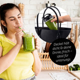 GOURMETmaxx Mr. Magic Power 400 Pro Mixer mit Zubehörset M, To-go-Deckel und 500-ml-Becher für frische Shakes und Smoothies.