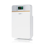 MAXXMEE Digitaler-Luftreiniger weiß/silber mit 6-Stufen-Reinigungsprozess, Timer, Fernbedienung und leisem Schlafmodus.