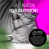 LUMALAND Sitzsack Classic XXL (380 L) in Silbergrau, wetterfest, wasserabweisend, robust für drinnen & draußen, mit verdecktem Reißverschluss.