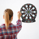 MAXXMEE Dartscheibe mit 6 Pfeilen und 6 Ersatzspitzen + Batterien, elektronische Dartscheibe mit LCD-Anzeige und Soundeffekten.