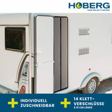 Hoberg Tür-Insektenschutz 60 x 195 cm für Wohnwagentüren, magnetisch, selbstschließend, anthrazitfarben, zuschneidbar, ohne Bohren.