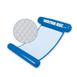 Hertha BSC Wasserhängematte mit Tragefunktion, blau, mit aufblasbarer Nacken- und Kniestütze für entspanntes Liegen im Wasser.