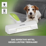 EASYmaxx Fusselroller für Tierhaare - weiß/grün mit LED-Licht zur Entfernung von Tierhaaren auf Möbeln und Textilien.