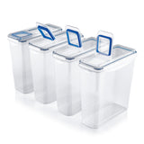 GOURMETmaxx Frischhaltedosen Klick-it hoch 8-tlg. weiß/blau mit 4-fach Klickverschluss und Schüttvorrichtung im Deckel, 3,7 Liter Füllvolumen.