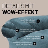 LUMALAND Interior Line Sitzsack-Lounge Aqua mit abnehmbarem Bezug, Leinenoptik, extrastarken Nähten und verdecktem Reißverschluss.