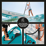 FitEngine Junior Trip SUP-Board Set (Allrounder) - 8' mit Pumpe, Action-Cam-Halterung und stabilem 6 Inch Board für bis zu 80 kg Tragkraft.