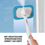 MAXXMEE Scheiben- & Flächenreiniger für Autofenster und glatte Flächen mit Sprühfunktion am Griff in weiß/blau.