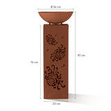 GARVIDA LED-Dekosäule Rost-Optik "Bauernrose" 87 cm mit Pflanzschale und LED-Beleuchtung, ideal für Garten und Balkon.