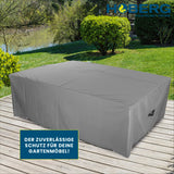 Hoberg Gartenmöbel-Abdeckung mit Kordelzug, wetterfest, UV-beständig, schützende Abdeckhaube aus 600D Kunststoffgewebe.