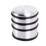 Oxid7® Edelstahl Türstopper Chrom-Design hoch 2 Stück mit drei Gummiringen und rutschfester Gummifläche für jeden Boden.