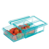 GOURMETmaxx Klemm-Schublade für Kühlschrank 3er-Set transparent/blau mit praktischem Klemmmechanismus zur übersichtlichen Aufbewahrung von Lebensmitteln.