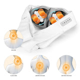 nah-vital® Shiatsu-Massagegerät mit 4 rotierenden Massagebällen, Vibrationsmassage, Wärmefunktion, flexibel für Nacken, Schultern und Rücken, weiß