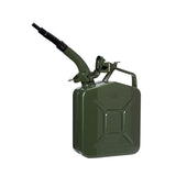 Oxid7® Metall Benzinkanister Kraftstoffkanister olivgrün 5 Liter mit Ausgießer, UN-zugelassen, pulverbeschichtet, auslaufsicher.