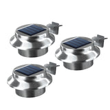 EASYmaxx Solar Dachrinnenleuchten in Edelstahl 3er-Set mit Solarpanel, 3 kaltweißen LEDs, Akku und Montagematerial, bis zu 8 Stunden Leuchtdauer.