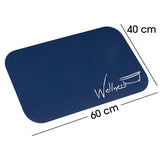 EASYmaxx Badematte Wellness 40x60 cm blau, extra saugfähig, schnelltrocknend, mit Antirutsch-Unterseite, weiches Material, keine nassen Fußabdrücke.