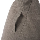 LUMALAND Sitzsack Interior Line, dreieckiger Sitzkissen Bean Bag in Hellgrau mit weichem Leinen-Look und 370l Füllung, 150x100x100 cm.