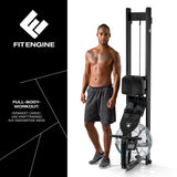 FitEngine Wasser-Rudergerät Smart | schwarz mit Wasserwiderstand für ein effektives Full-Body-Workout im Home-Gym.