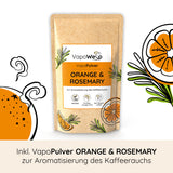 VapoWesp Räucherbox inkl. Pulver Orange & Rosemary zur aromatischen Rauchregulierung mit fruchtigem Duft und Rosmarin-Note.