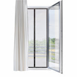 Hoberg Tür-Insektenschutz 90 x 210 cm, magnetisch, selbstschließend, anthrazit, ohne Bohren, flexible Höhe, Terrassentürschutz, luftdurchlässig.