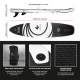 FitEngine Trip SUP-Board Set (Allrounder) 10,8' mit Kajak-Sitz, LED-Beleuchtung, Action-Cam-Halterung, Rucksack und rutschfester Oberfläche.