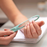 MIWIAM Nagelfeile für Finger- und Fußnägel - mint mit grober und feiner Struktur für schonendes Nagelfeilen und seidiges Finish.