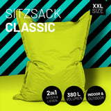 LUMALAND Sitzsack Classic XXL (380 L) Apfelgrün, multifunktional für In- & Outdoor, großes Volumen, robust und pflegeleicht.