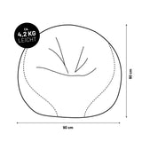 LUMALAND Luxury Fußball Sitzsack klein 90x90 cm, leicht 4,2 kg, ergonomisch, komfortabel und geruchsneutral aus hochwertigem Material.