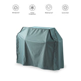 LUMALAND Gartenmöbelabdeckung Grill Abdeckhaube 152,4x63x125 cm, wasserdicht, winddicht, schnee- und sonnengeschützt, grün/grau.