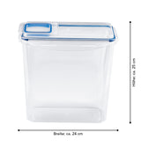 GOURMETmaxx Frischhaltedosen Klick-it hoch 8-tlg. weiß/blau mit 4-fach Klick-Verschluss und Silikon-Dichtung, 3,7 Liter Fassungsvermögen.