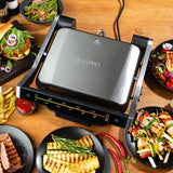 MAXXMEE Kontakt-Grill mit 6 Programmen, 2000W, großer Grillplatte, Touch-Display und antihaftbeschichteten, abnehmbaren Platten.