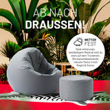LUMALAND Sitzsack Pouf (50 L) Grau, wetterfest für In- & Outdoor, leicht, langlebig und pflegeleicht mit robustem Material.