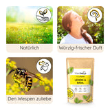 VapoWesp Pulver Lemon & Basil - Aromatischer Duft aus Zitrone und Basilikum für die VapoWesp Räucherbox, 100 g.
