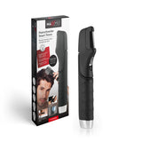 MAXXMEE Rasierer Smart Trimm Haarschneider schwarz/silber mit 5 Aufsätzen, LED-Licht und ausziehbarem Griff für präzises Styling.