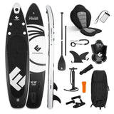 FitEngine Trip SUP-Board Set (Allrounder) - 10,8' mit Kajak-Sitz, Pumpe, Finnen, Action-Cam-Halterung und Zubehör.