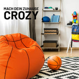 LUMALAND Luxury Basketball Sitzsack - hochwertiges, großes Sitzkissen im Basketball-Design für Indoor und Outdoor Sitzkomfort.