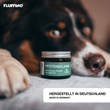 FLUFFINO® Pfotenbalsam - 50 ml natürlicher Pfotenschutz mit Bienenwachs und Bio-Jojobaöl, hergestellt in Deutschland.
