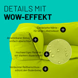 LUMALAND Sitzsack-Sofa Ecke Apfelgrün mit abnehmbarem Bezug, starkem Abperleffekt, verdecktem Reißverschluss und extrastarken Nähten.