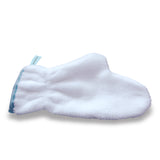 waschies Waschhandschuh 2er-Set weiß, schonend zur Haut, reinigt gründlich nur mit Wasser, waschbar bis 95 Grad, 25 x 18,5 cm