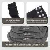 socklaender Funktions-Socke mit Doppelschaft - 2er-Set - Größe 40-43 mit Silikonstoppern und verbundenen Schäften für mehr Komfort und Schutz.