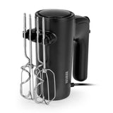 N8WERK Handmixer - Midnight Edition mit 5 Geschwindigkeiten, Turbotaste, Rührbesen und Knethaken im eleganten mattschwarzen Design.