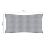 LUMALAND Sonnensegel 100% HDPE Rechteck 5x7m Hellgrau mit UV-Schutz, stabilem Material und Befestigungsringen.