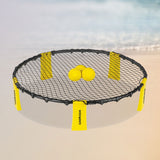 GARVIDA Mini-Volleyball-Spiel Spike Ball Set gelb/schwarz mit Netz und Bällen, ideal für Strand und Outdoor-Spaß.